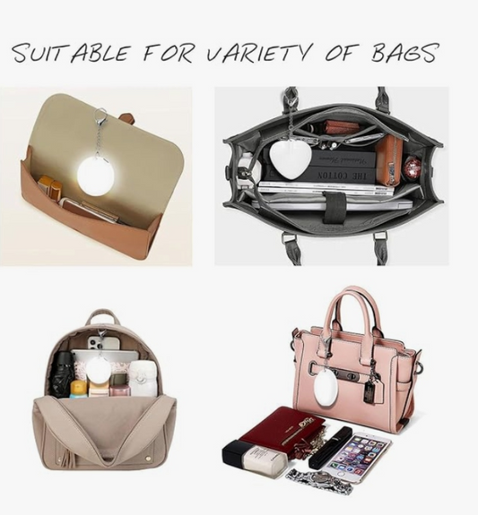 Glow-in-the-Dark Heart LED Keychain – Rechargeable Bag Charm & Emergency Light