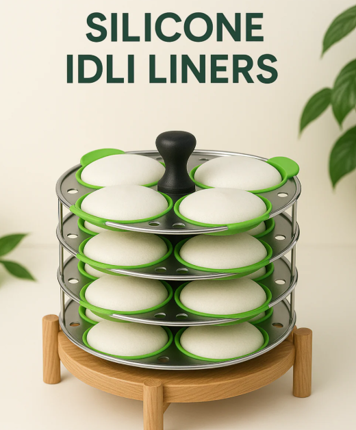Silicone Idli Steamer Liners : Eco-Friendly & Mess-Free Cooking (Pack of 16)