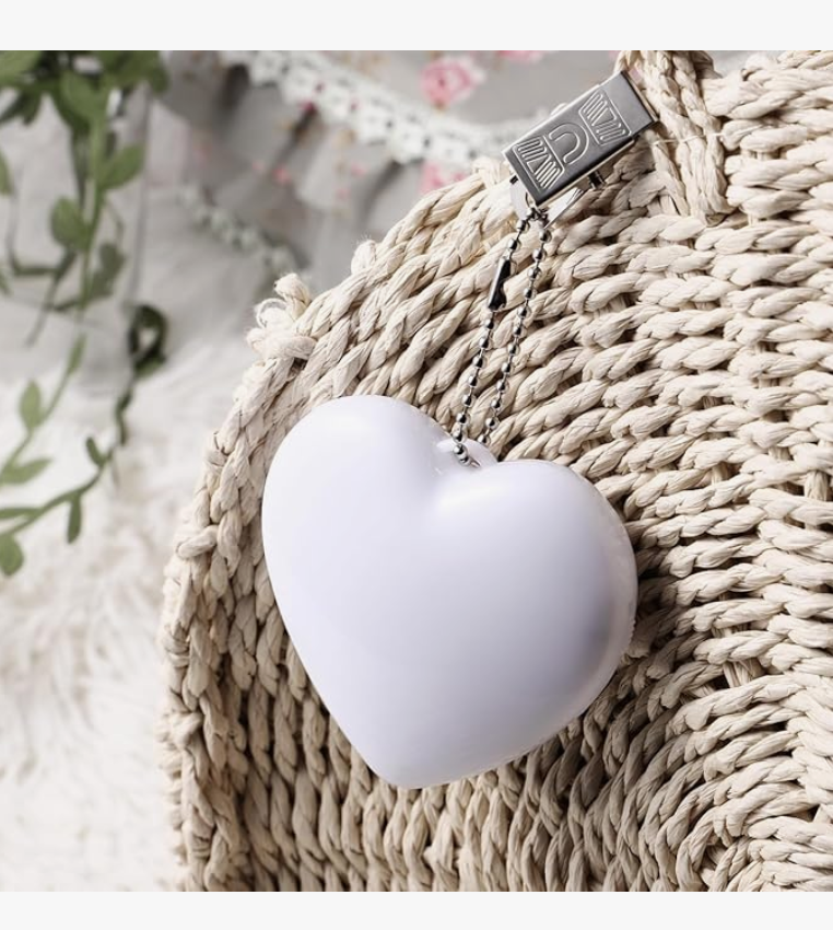 Glow-in-the-Dark Heart LED Keychain – Rechargeable Bag Charm & Emergency Light